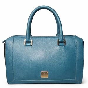 MCM Structured Saffiano Leather Satchel with Crossbody Strap